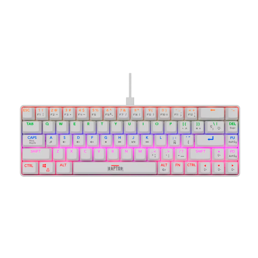 Teclado Gamer Raptor Fireclaw M68 White