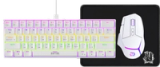 Combo Gamer Raptor Teclado 68 teclas White + Mouse RGB 8000dpi White + Mouse Pad S