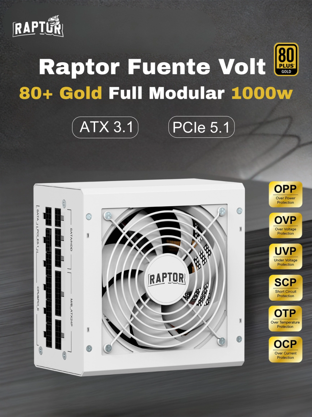Fuente de alimentación Raptor Volt 1000W: potencia y eficiencia