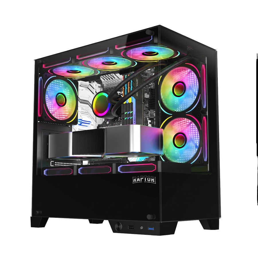 Gabinete Raptor Thunder Strike TG Black
