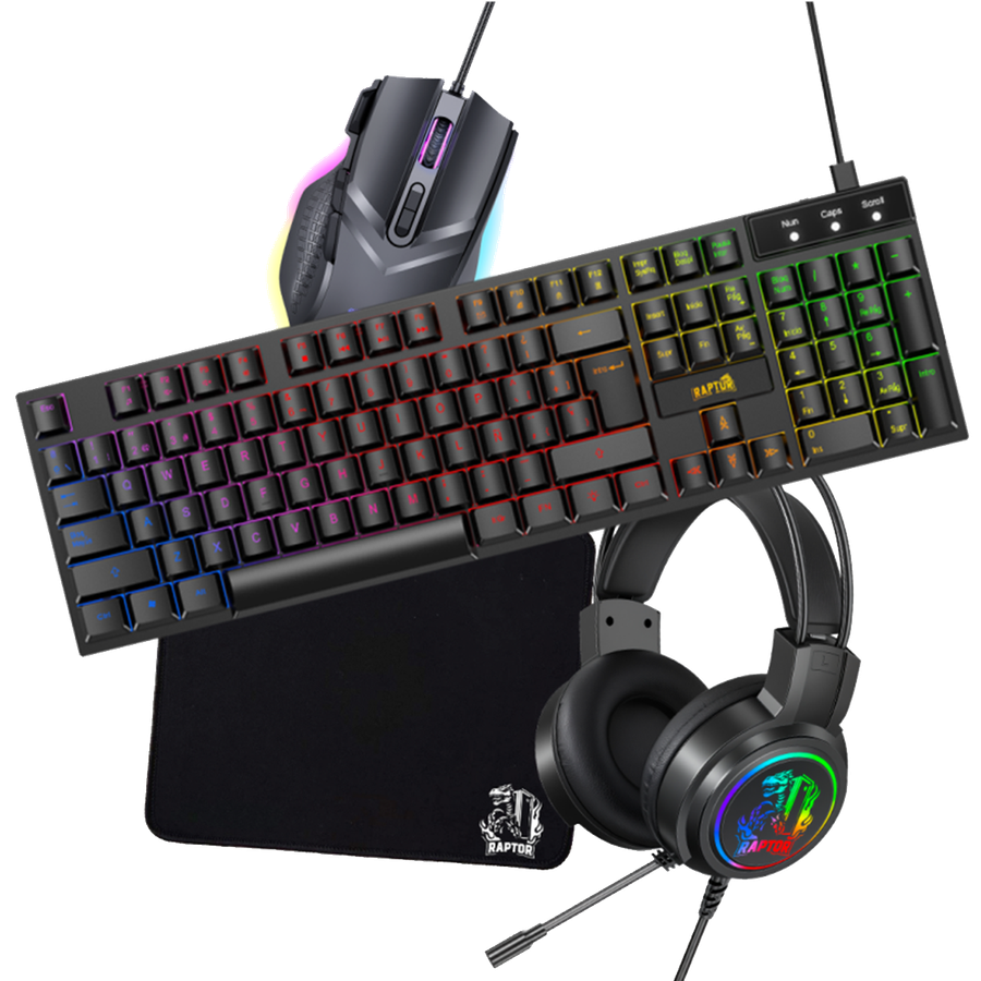 Combo Gamer Raptor Teclado 104 teclas