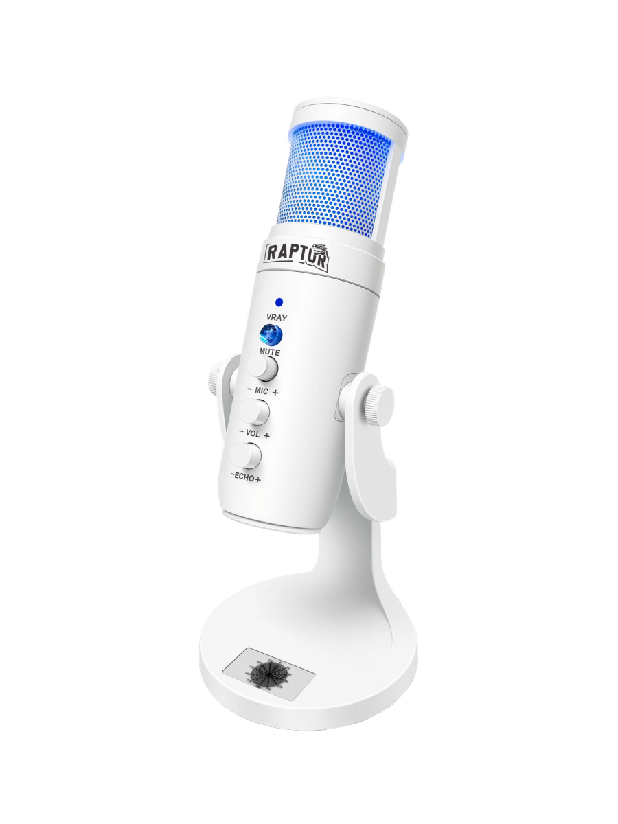 Microfono Raptor Vox PRO RGB USB White