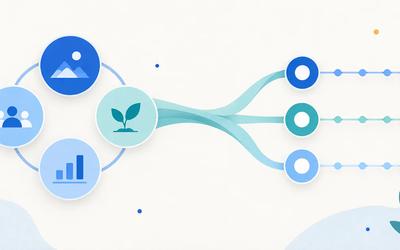 A long-term Balanced Scorecard strategy map connected to a shorter quarterly OKR execution track.