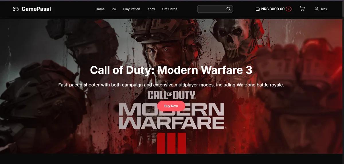 GamePasal website preview