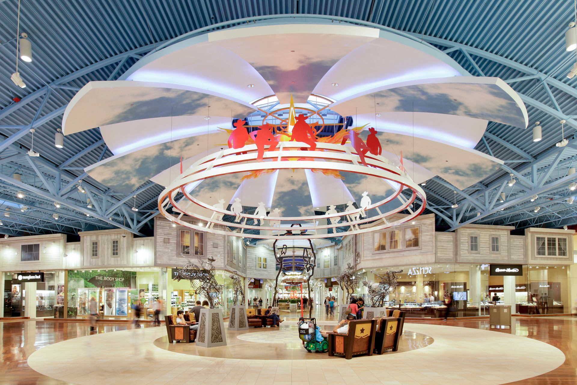 An interior shot of CrossIron Mills outlet mall.