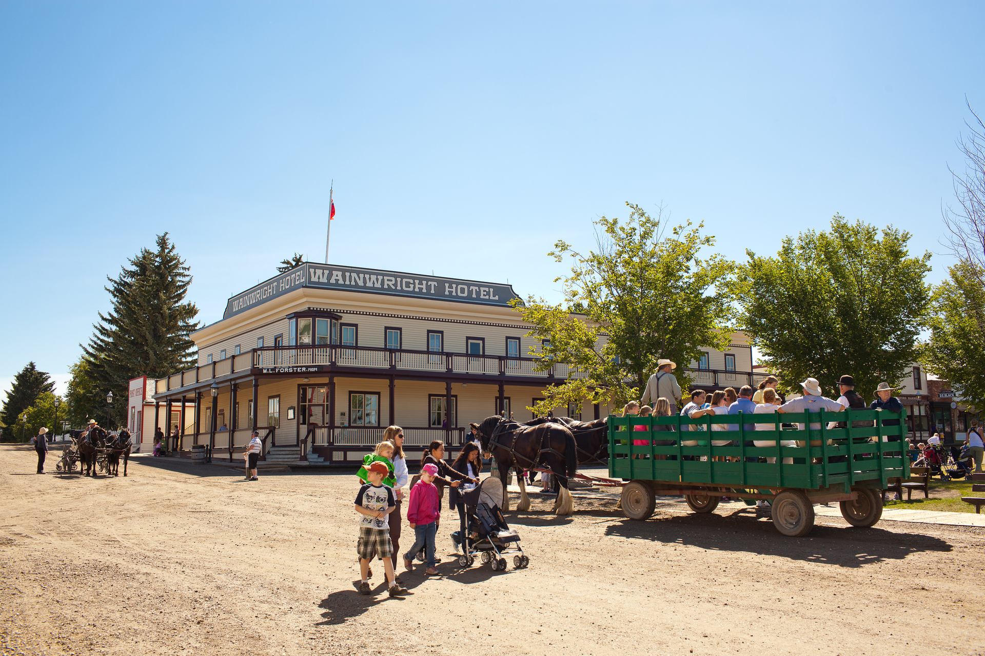 Exterior shot of Wainwright Hotel at Heritage Park