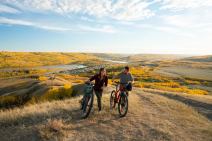 Mountain bikers head back up Misery Mountain.