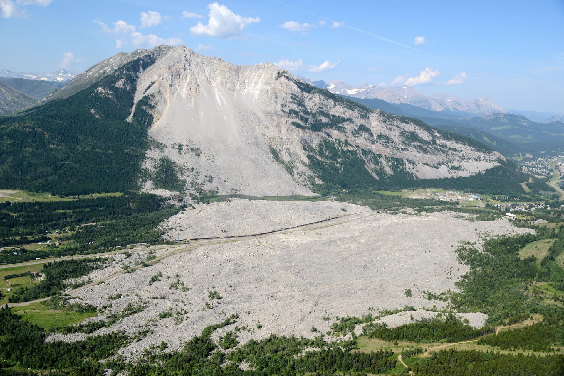 Turtle Mountain and Frank Slide aerials