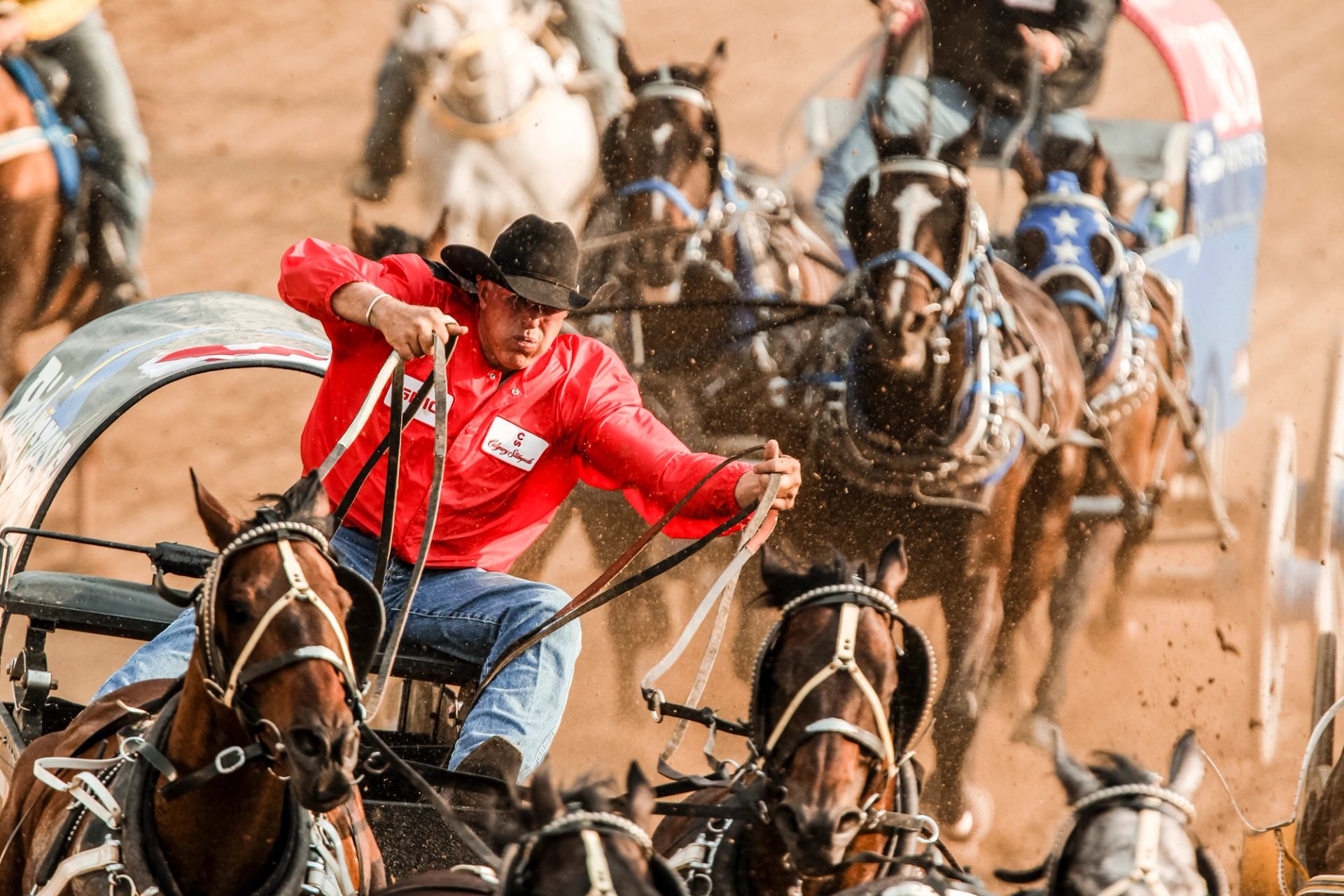 Closeup of Chuckwagon Driver during Rangeland Derby