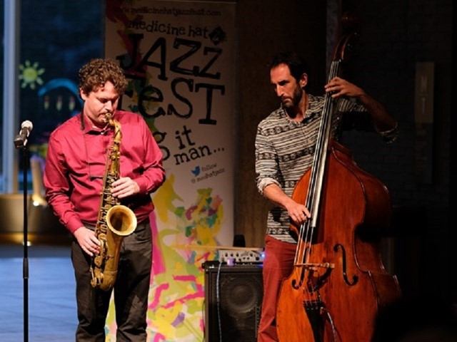 Performers on stage at Medicine Hat JazzFest.