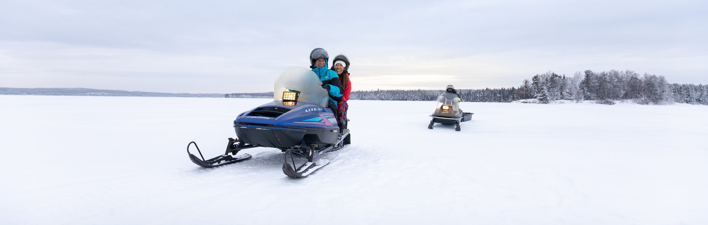 A group out for a skidoo ride near Fort MacMurray.