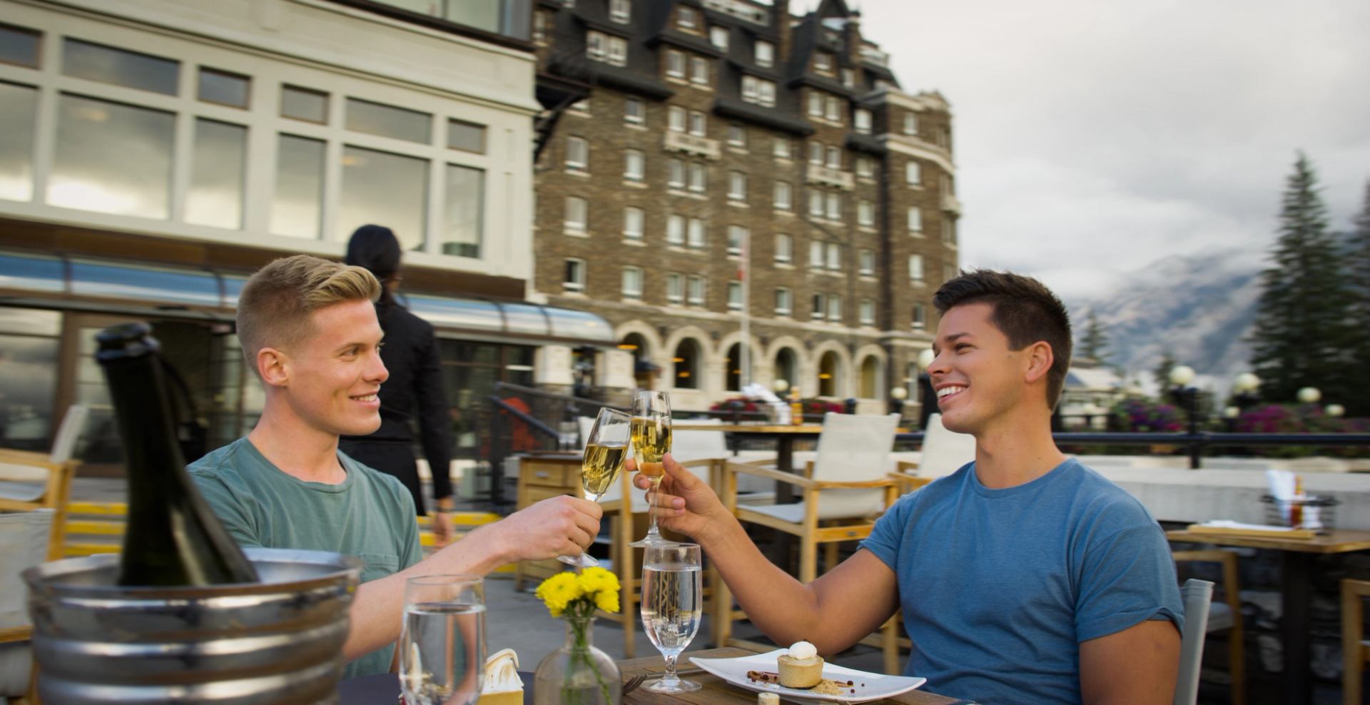 Couple dining at the Banff Springs Hotel