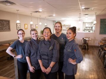 Staff at Twisted Fork with Chef Debra Poulin