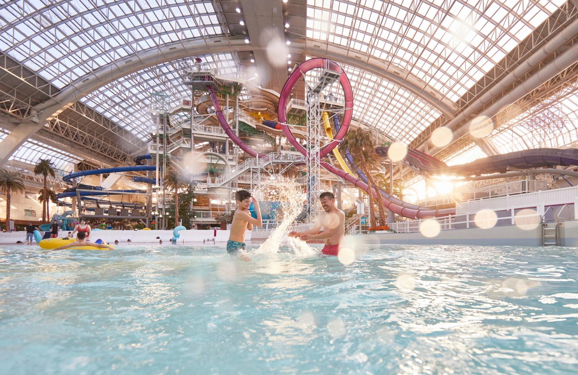 Family enjoying the Waterpark at West Edmonton Mall.