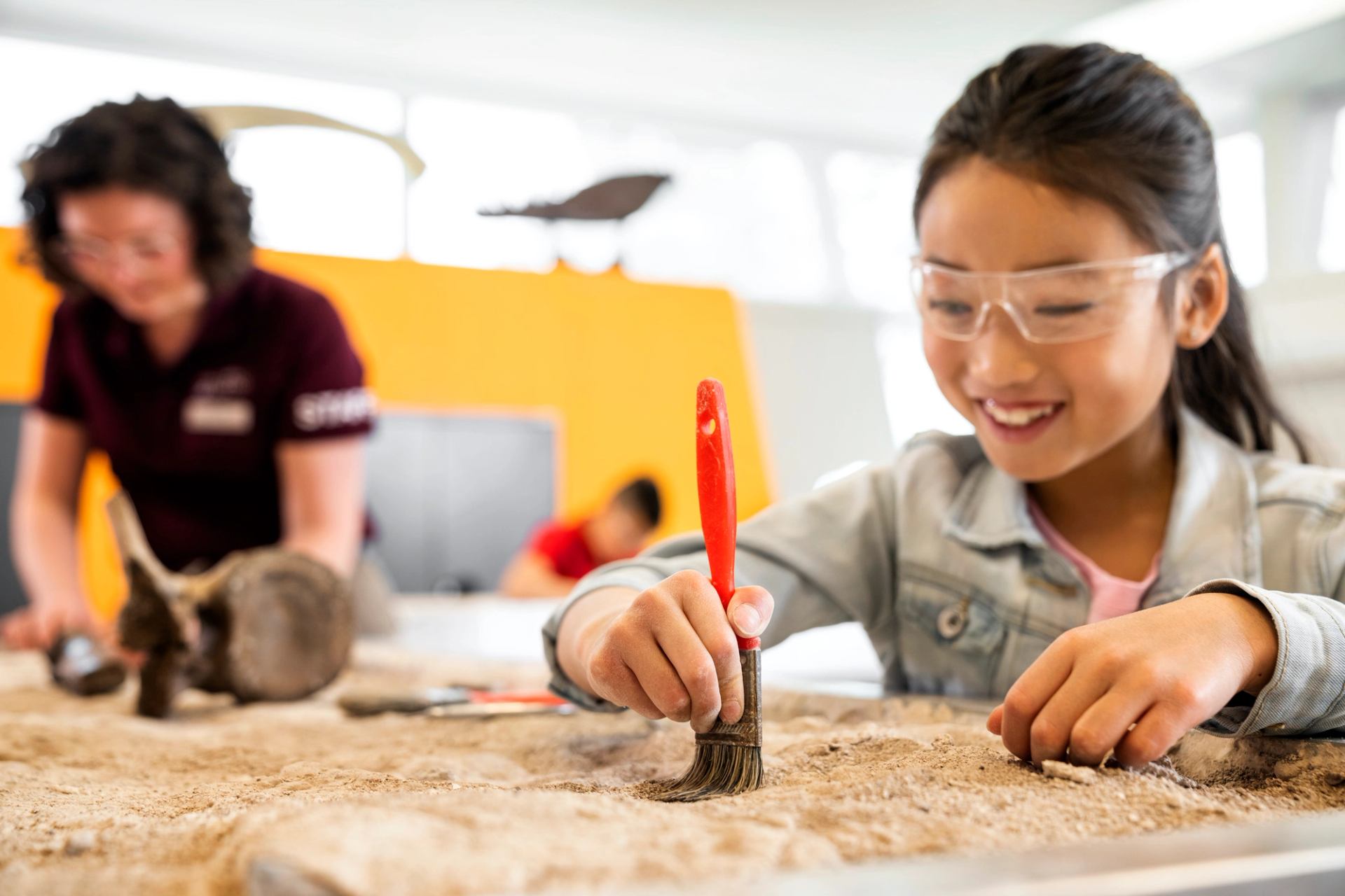 Interactive fossil dig at the Royal Tyrrell Museum