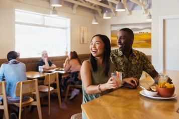 A couple dining at Marlo restaurant