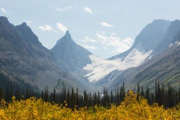 Glacier view at Burstall Pass Trail in Kananaskis