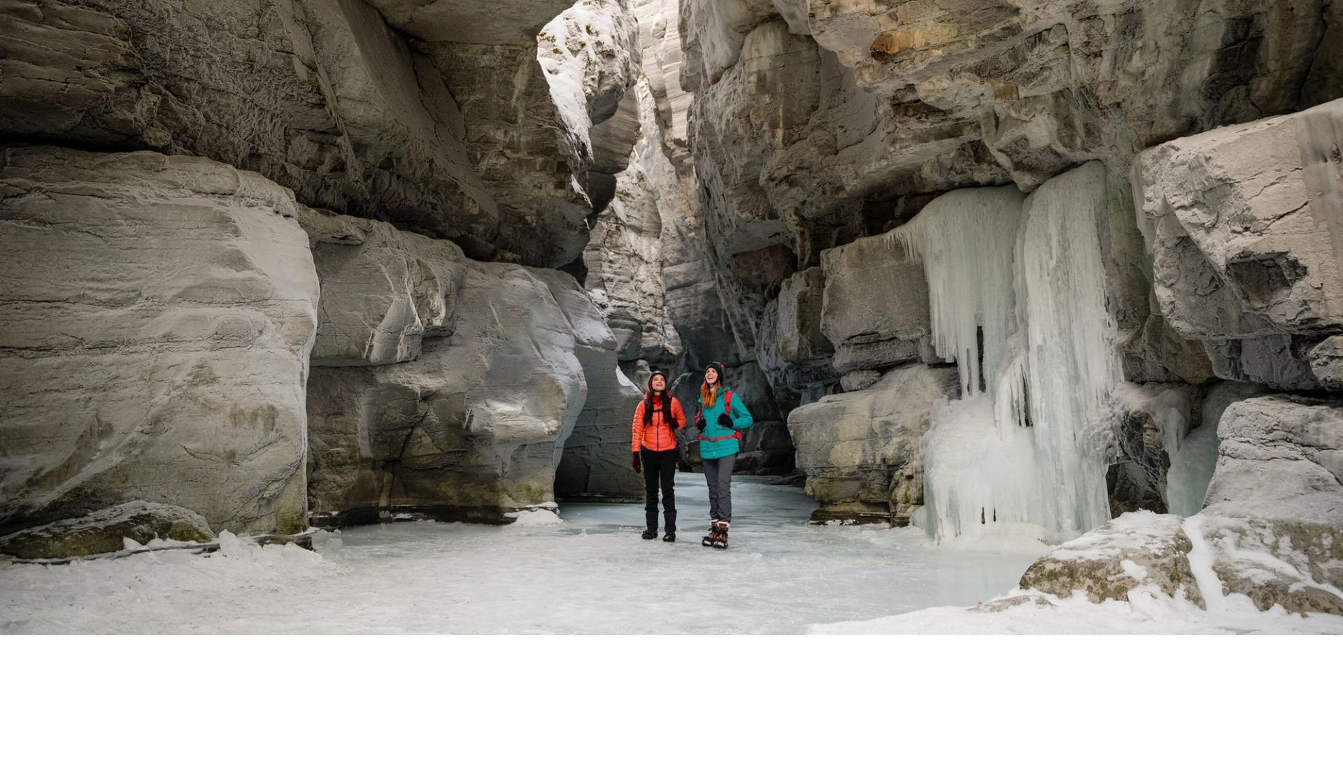 Girls touring Maligne Canyon