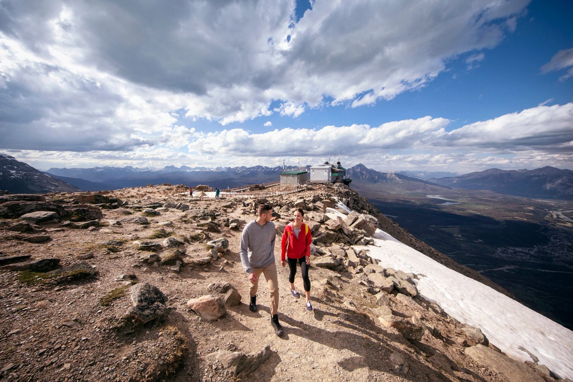 Couple hiking the trails on top of Whistlers Mountain