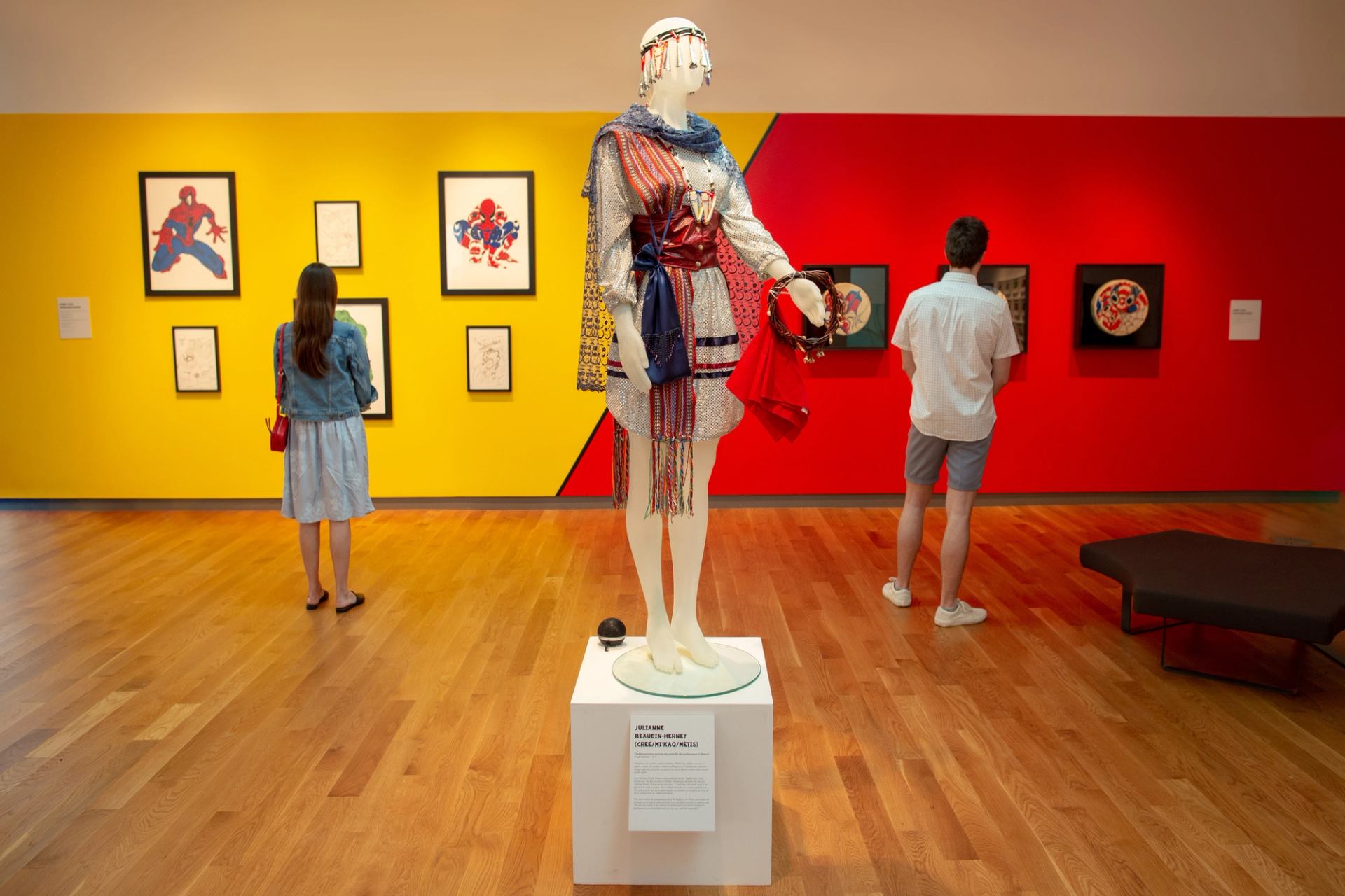 Visitors inside the Art Gallery of Grande Prairie