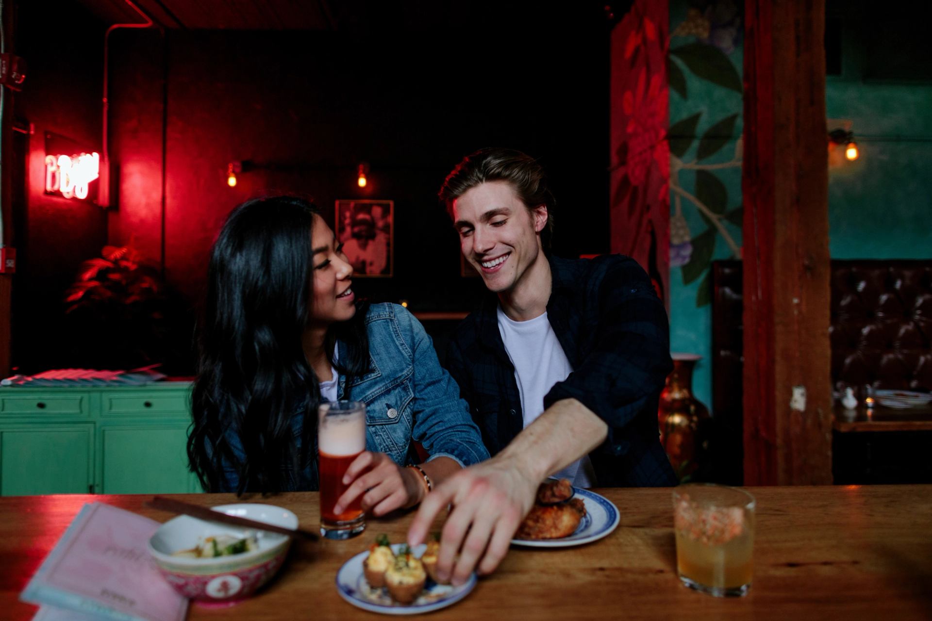 Couple dining at Baijiu Bar in downtown Edmonton