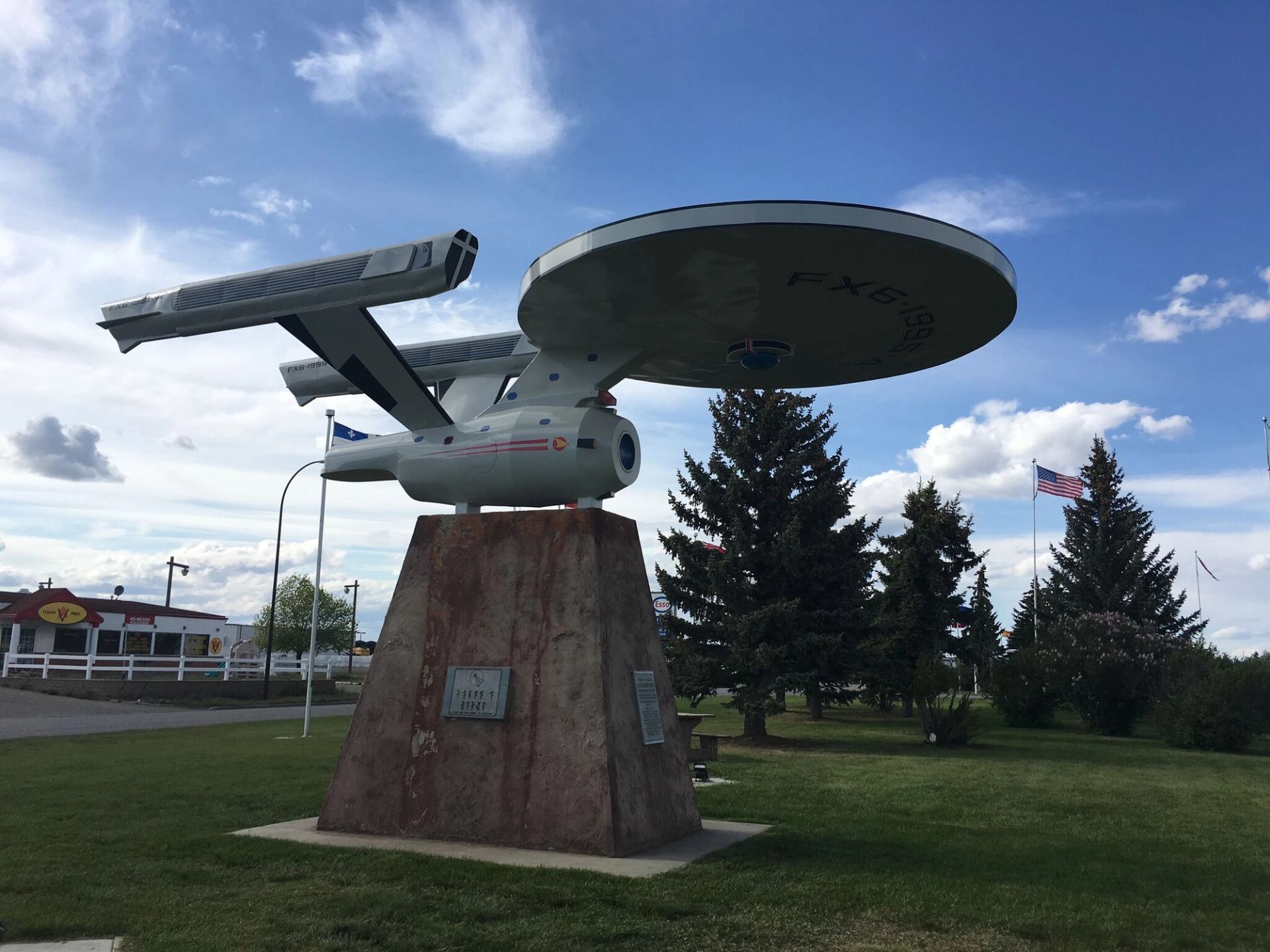 Starship sculpture in Vulcan, Alberta