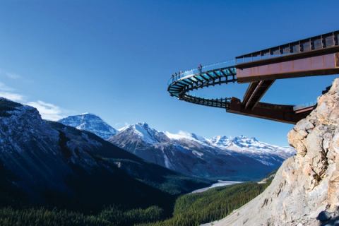 Scenic exterior shot of Brewsters Glacier Skywalk in the Icefields Parkway