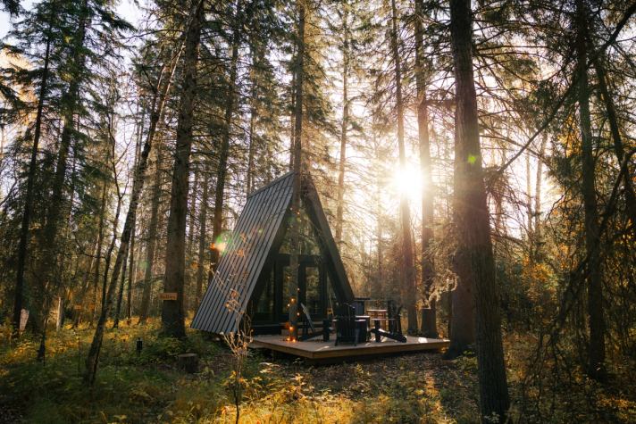 Exterior of A Frame Cabin