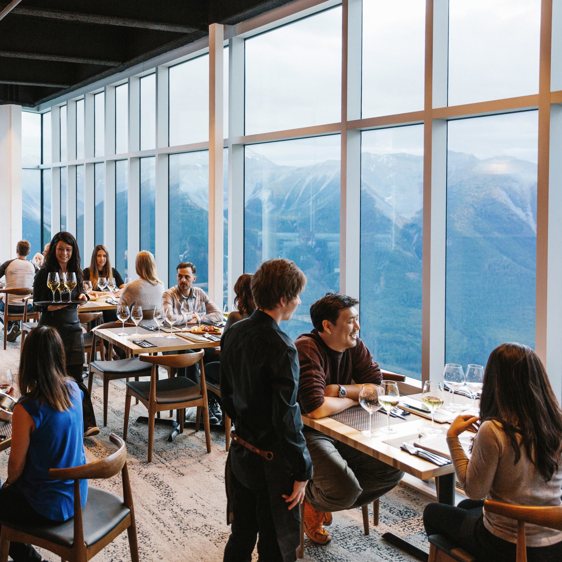 Couple at Lupo restaurant in Banff. OPM3, One Perfect Meal Season 3