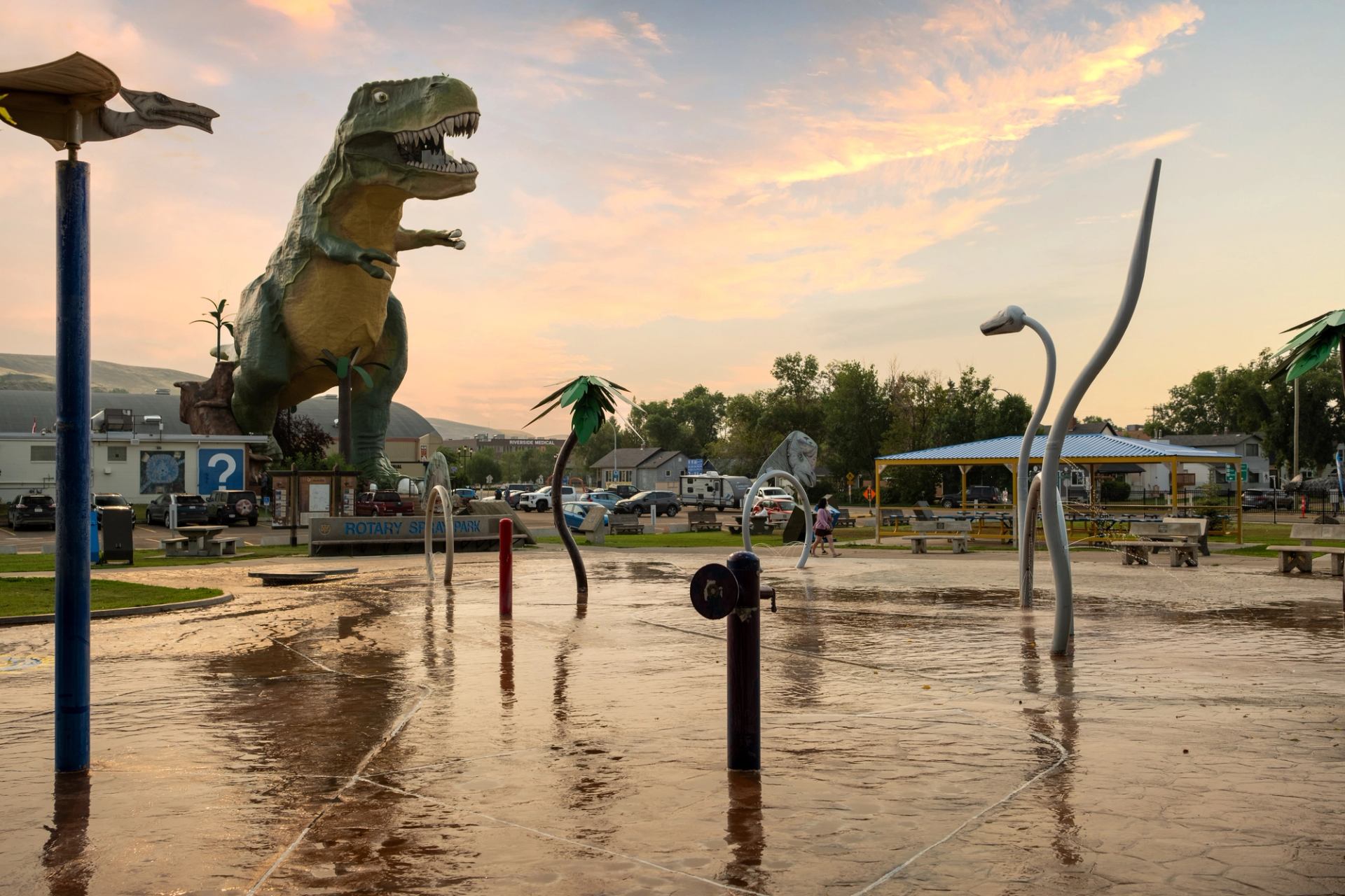 The Worlds Largest Dinosaur as seen from the Rotary Spray Park