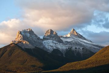 View of the Three Sisters Mountains in Kananaskis Country