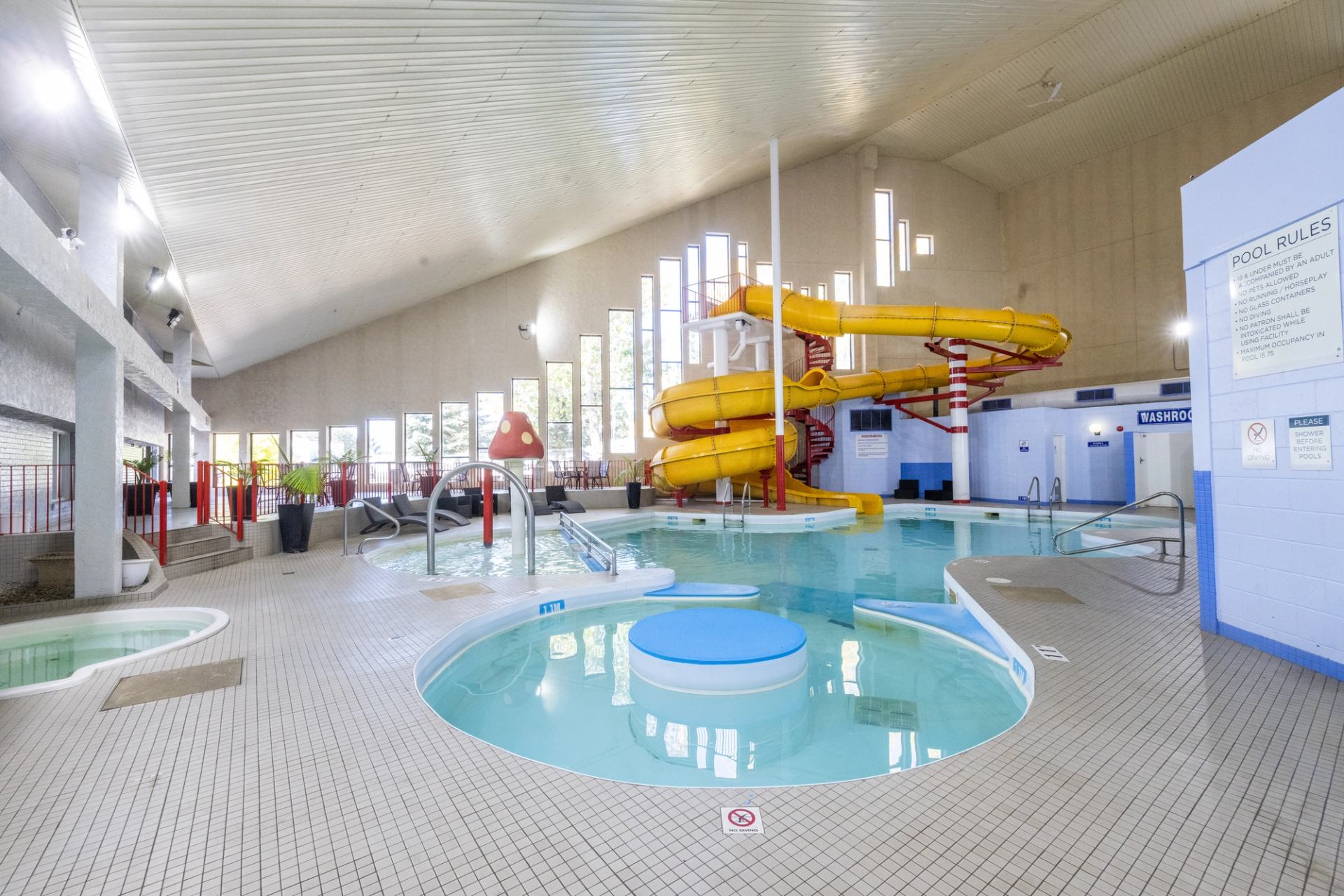 Pool area at Clarion Pointe Hotel