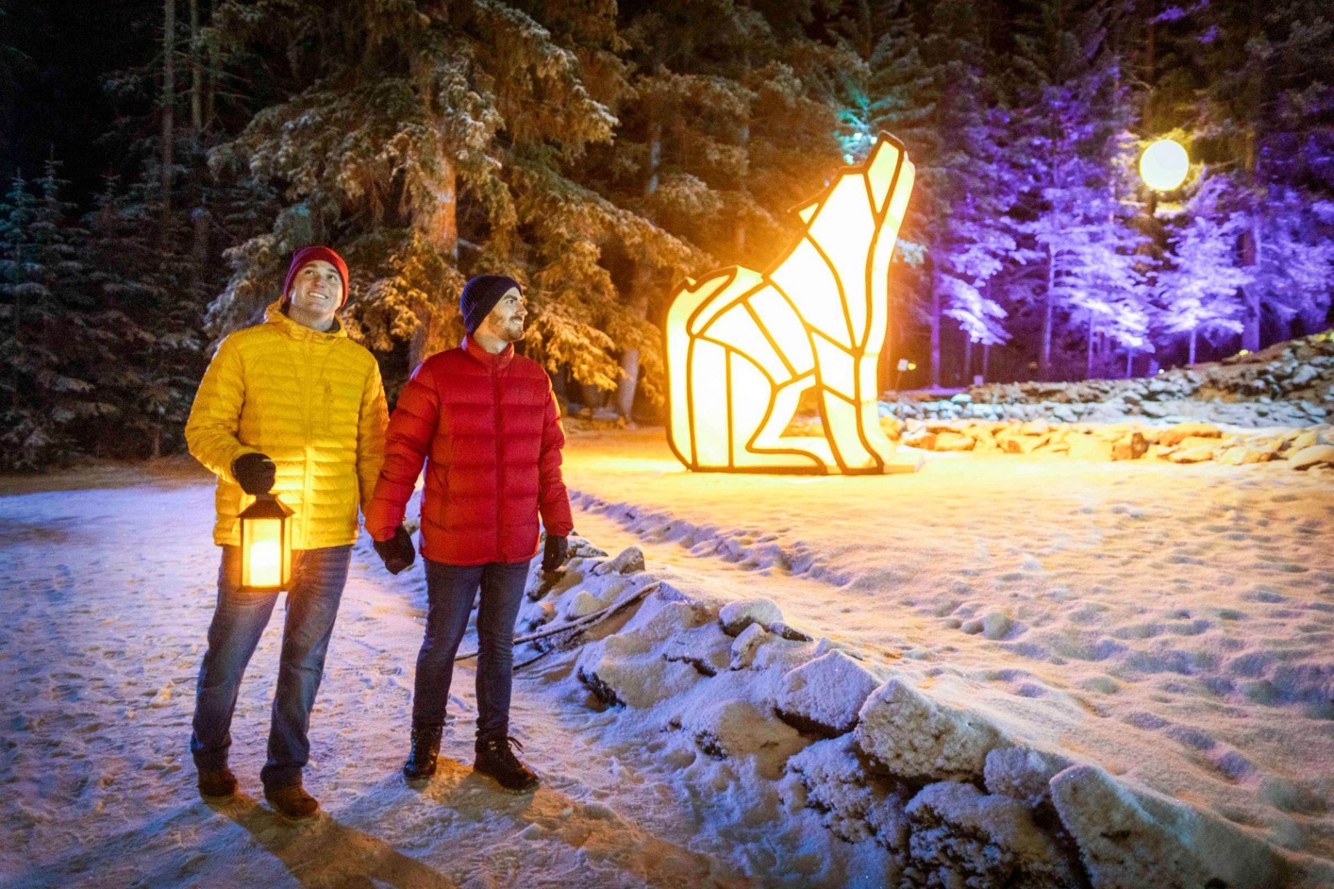 Visitors experiencing the event In Search of Christmas Spirit in Banff National Park.