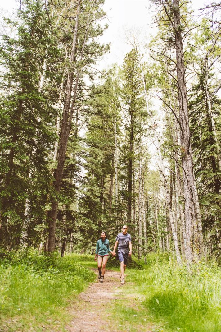 Couple hiking at Snakehill Conservation Area.
