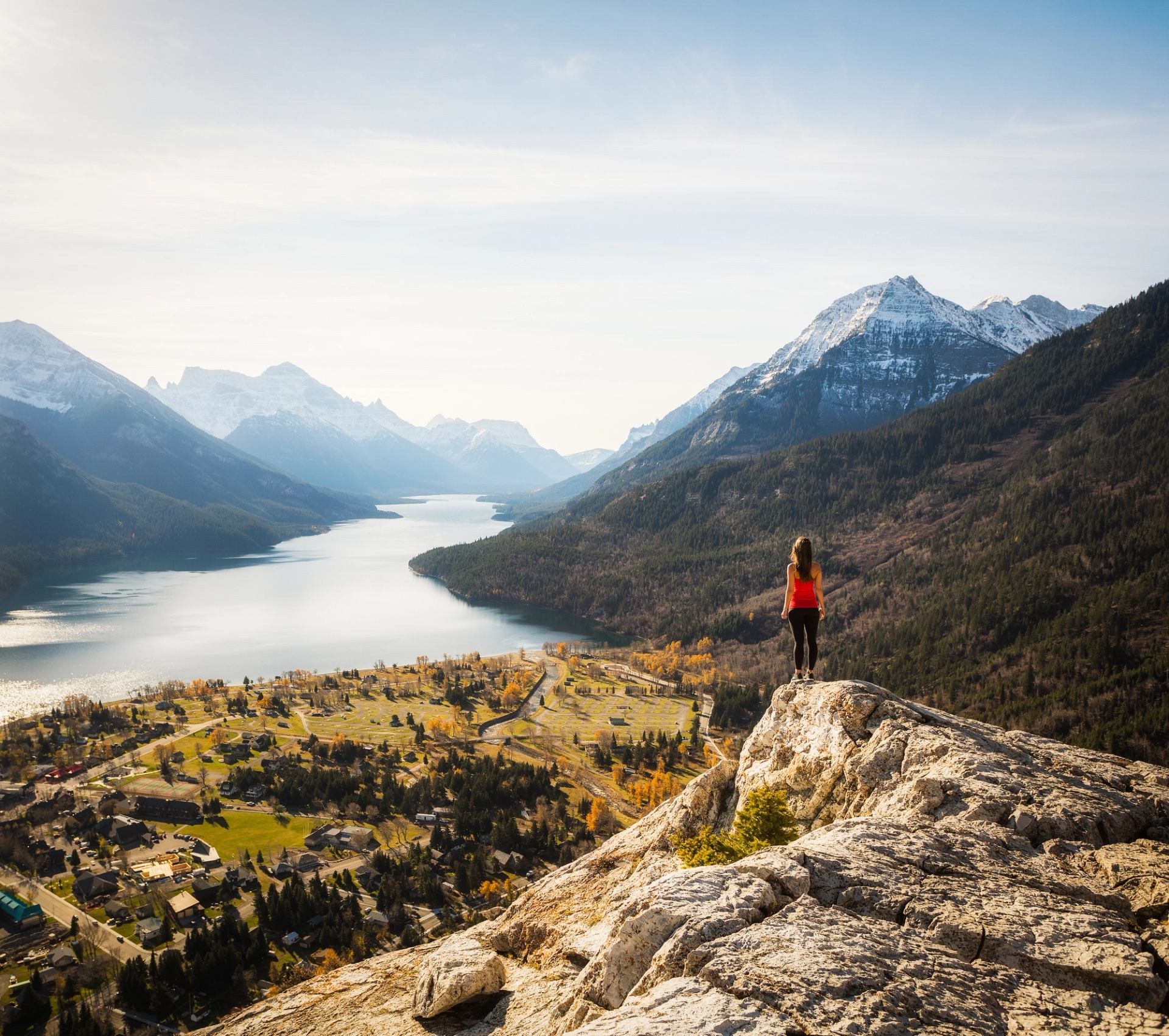 Women over looking Waterton Lakes National Park