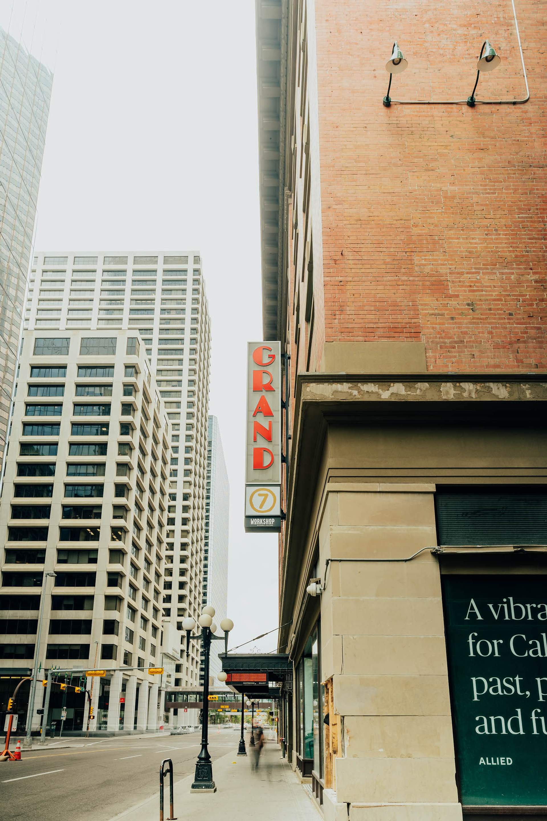 brick exterior of historic grand theatre downtown calgary