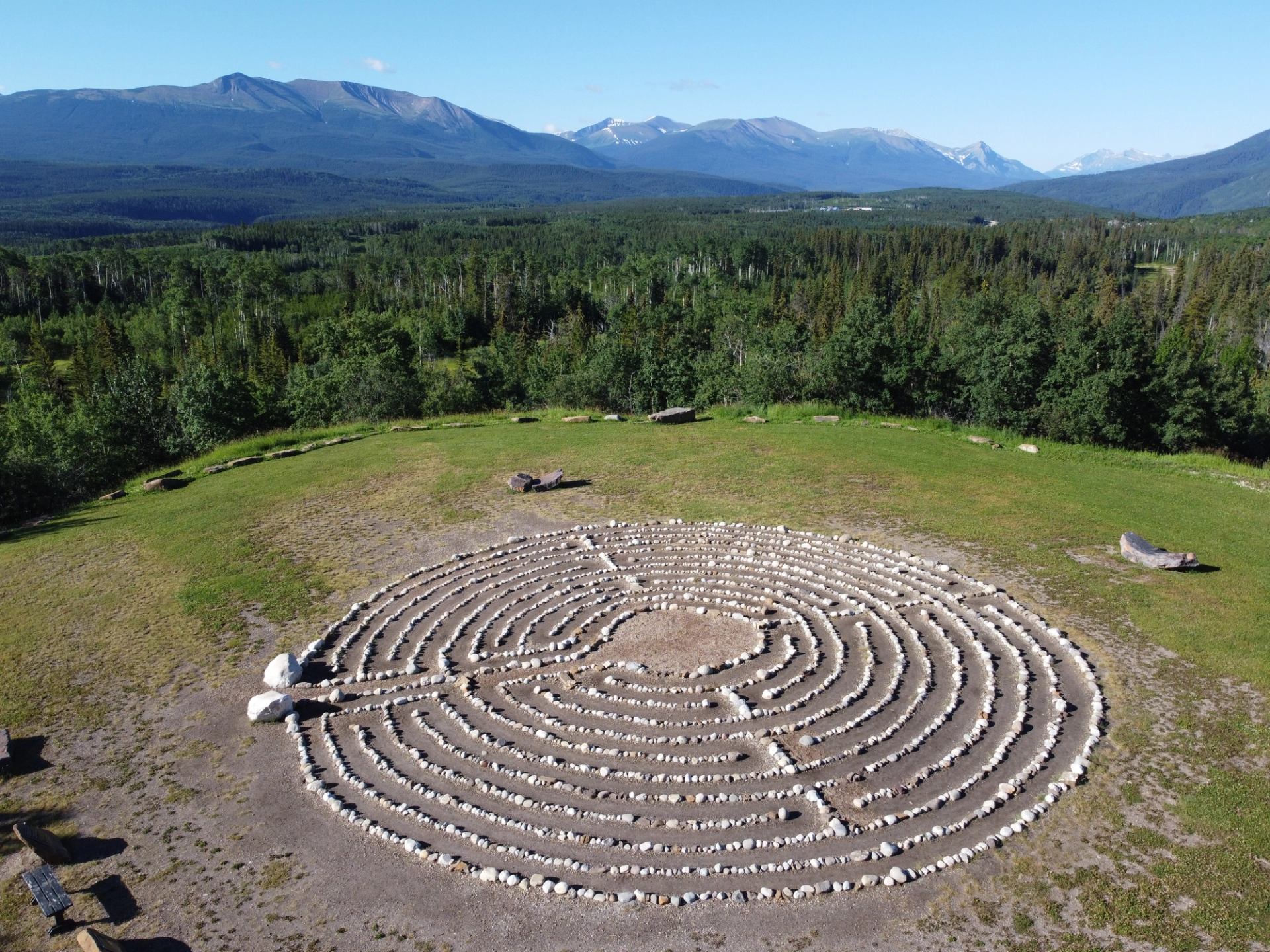 Aerial view of labyrinth park