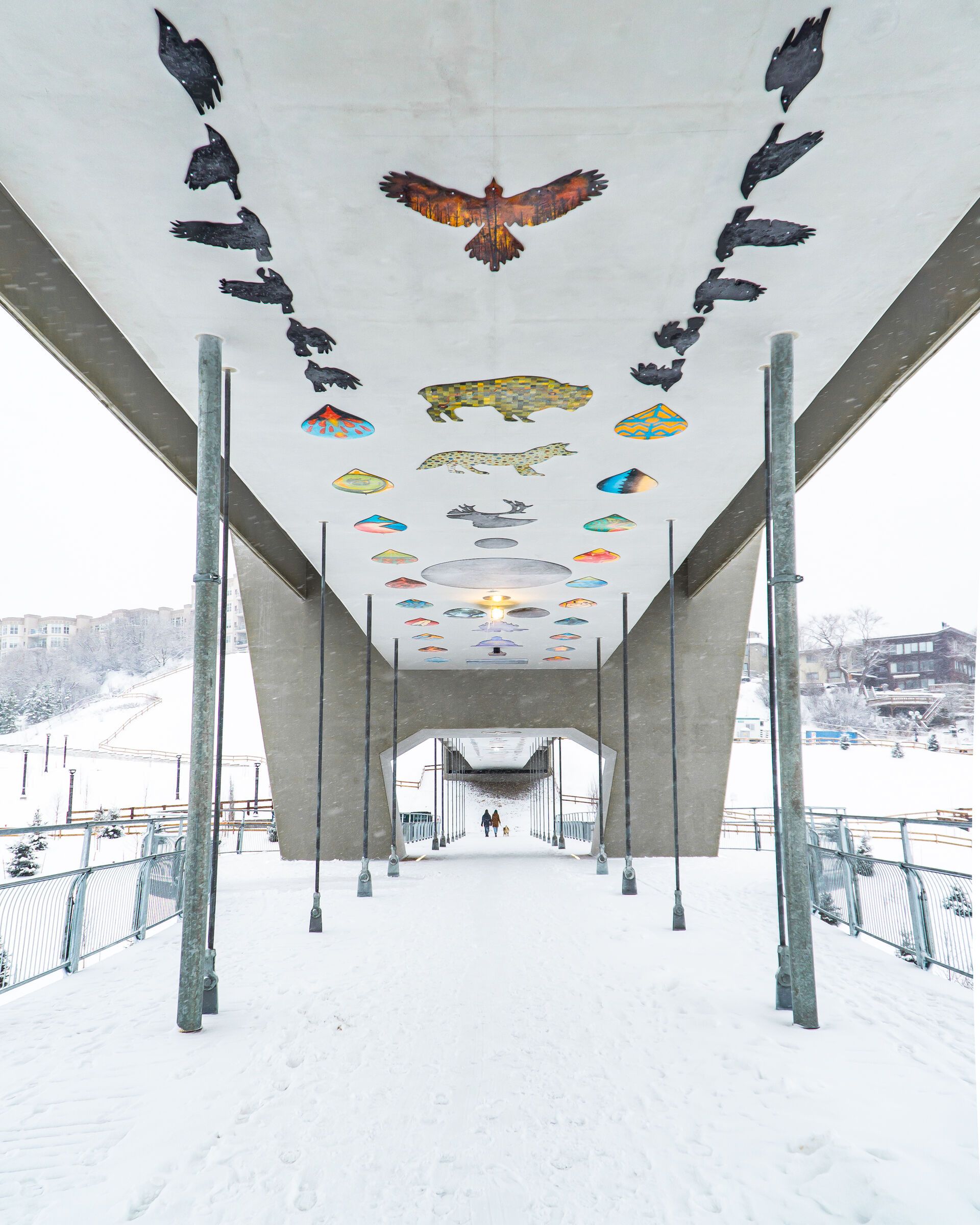 Tawatinâ Bridge in Edmonton in winter.