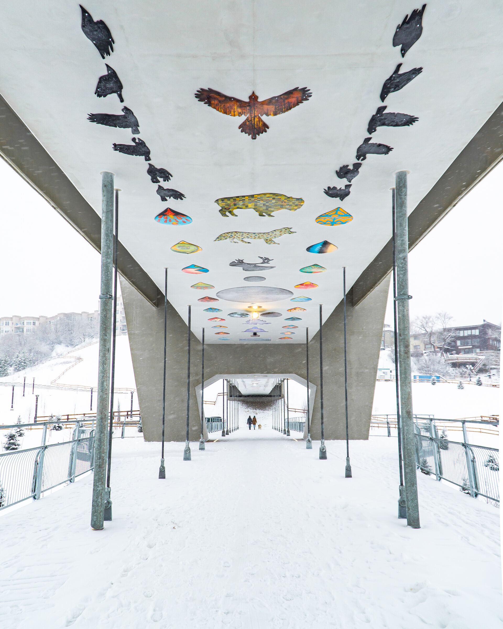 Tawatinâ Bridge in Edmonton in winter.