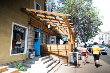 Exterior of a sandwich shop.