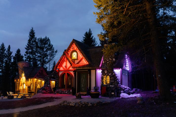 Front of a fairytale cottage at Charmed Resorts
