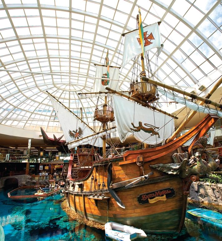 Pirate ship in the middle of West Edmonton Mall
