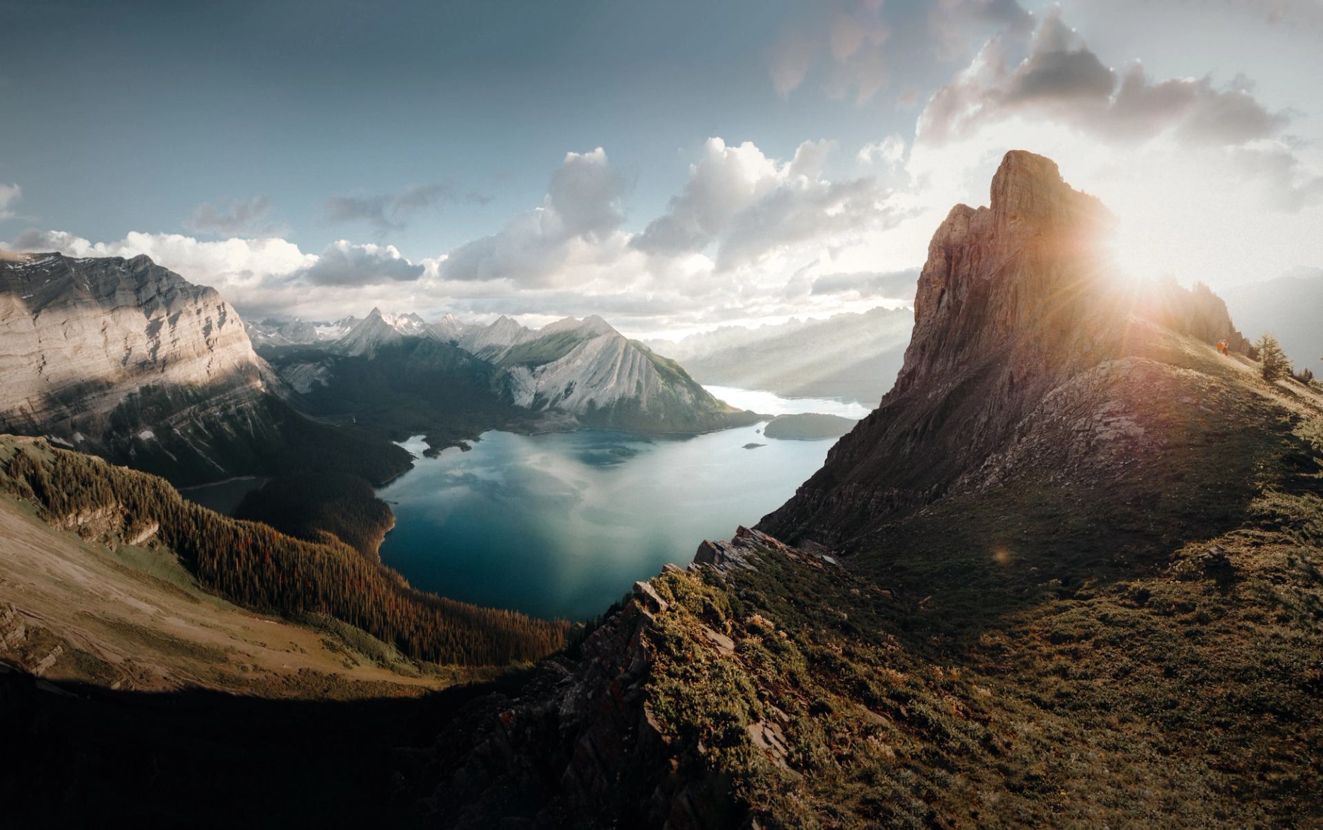 Mountain with lake