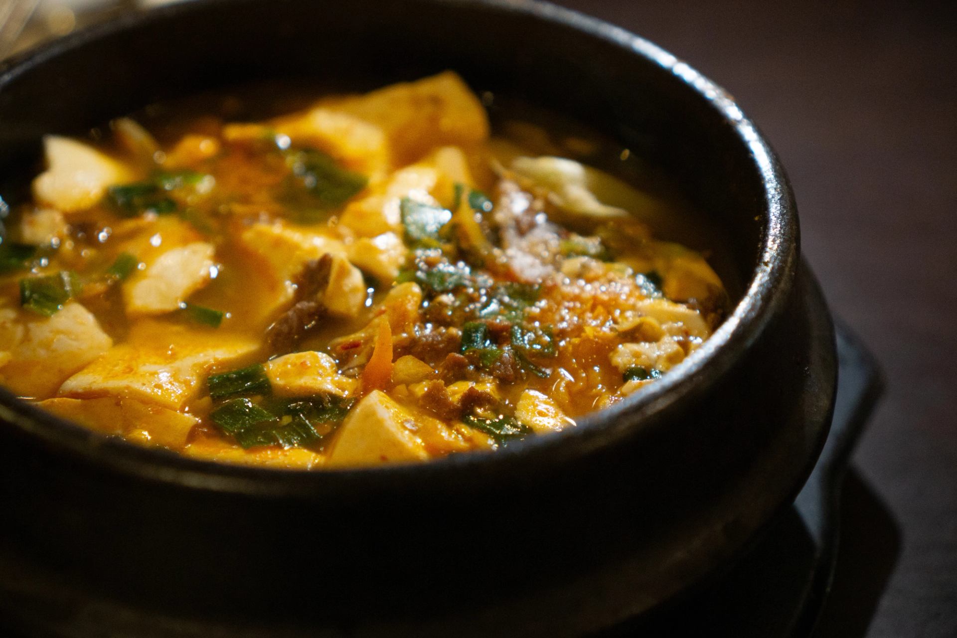 Soon-Doo-Boo Jjigae (Hot Pot Soups) at Kimchi House in Jasper National Park.