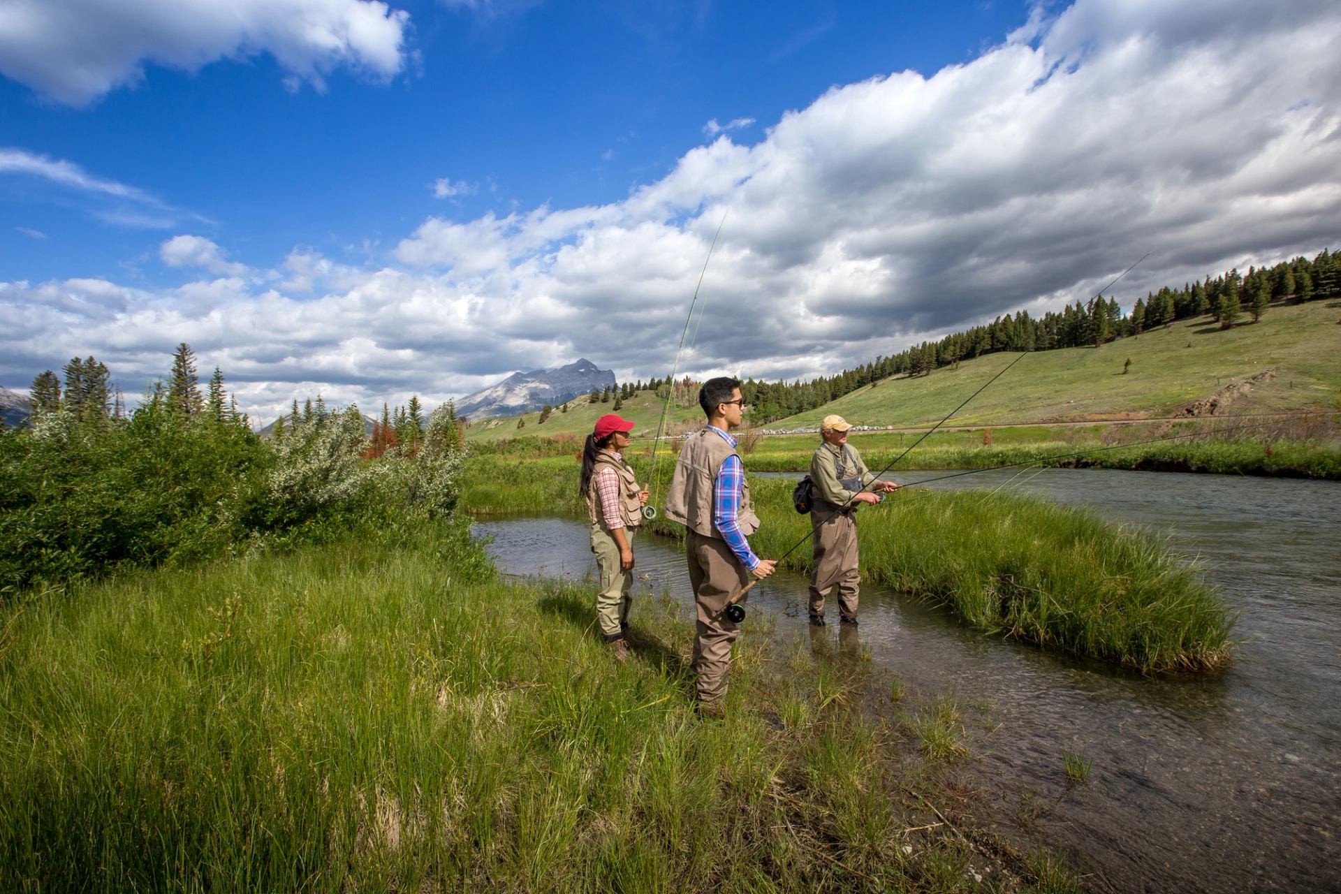 People learning to fly fish