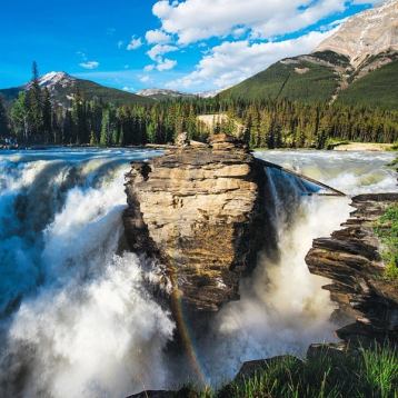 Athabasca Falls near the Icefields Parkway in Jasper National Park.