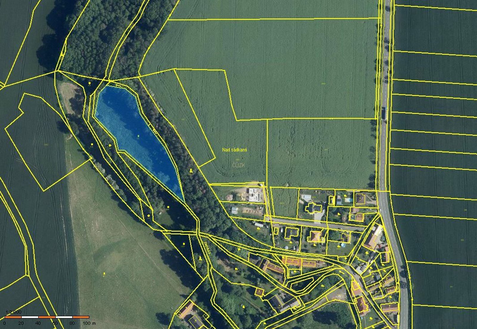 Prodej 1/6 pozemku v obci Červený Hrádek, okres Kolín, 868 m2 — Červený Hrádek