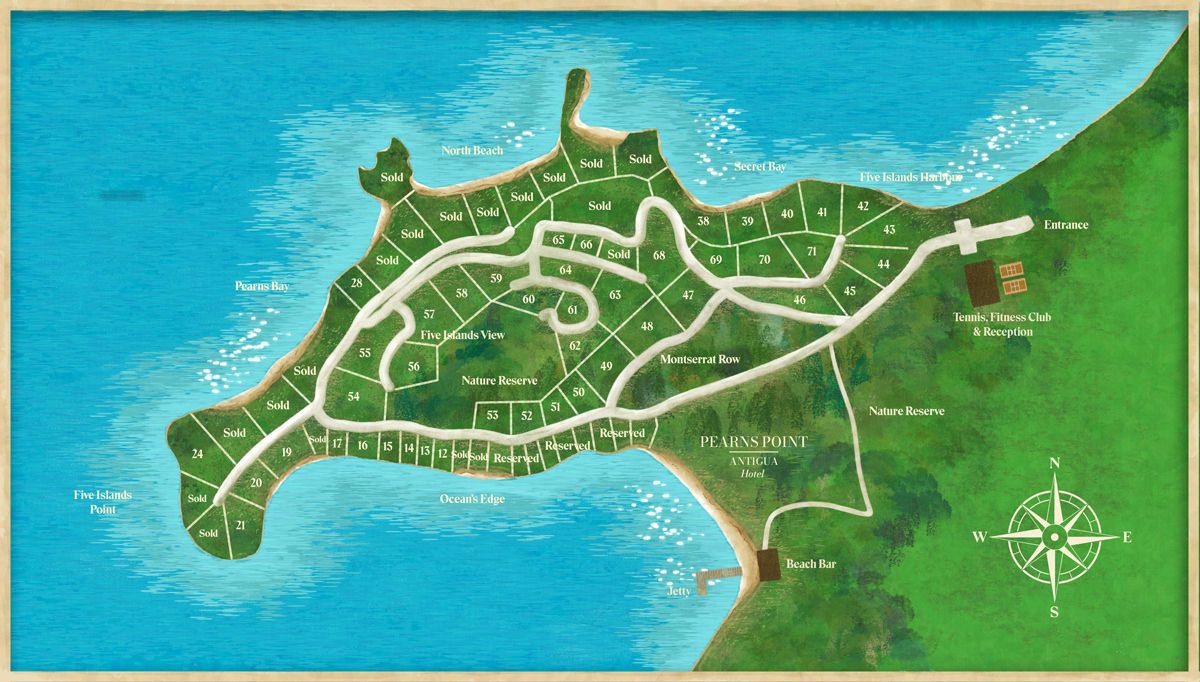 Pearns Point Site Plan — aerial view of peninsula