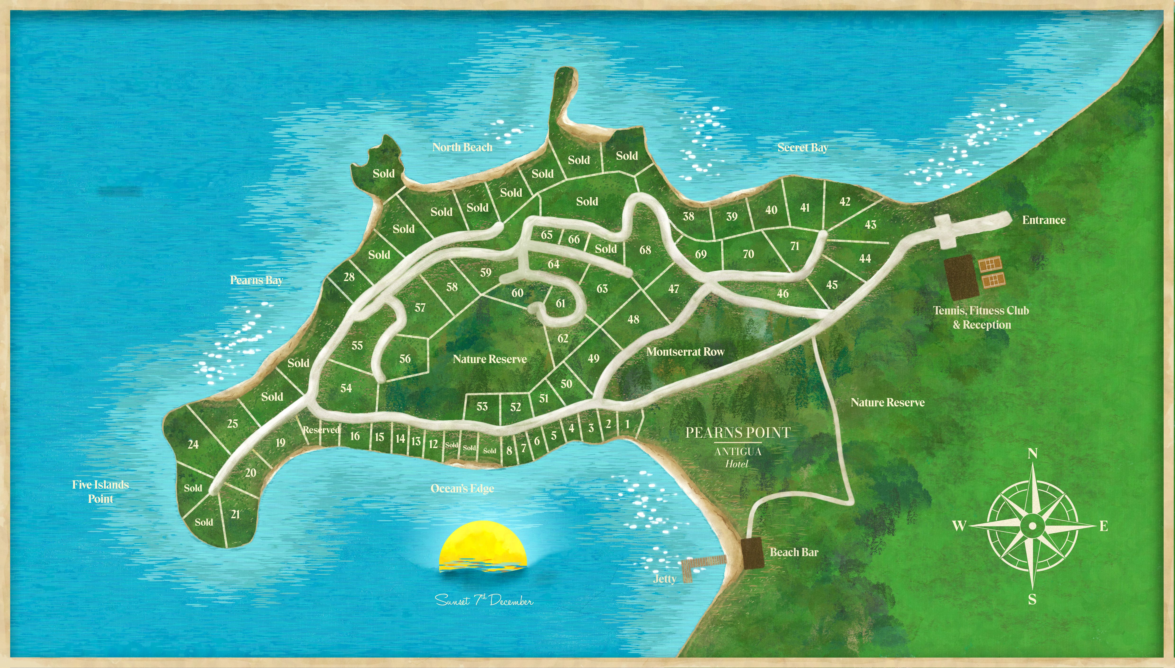 Pearns Point Site Plan — aerial view of peninsula