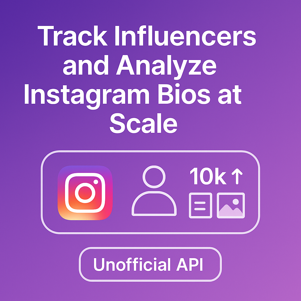 Image with the text Track Influencers and Analyze Instagram Bios at scale